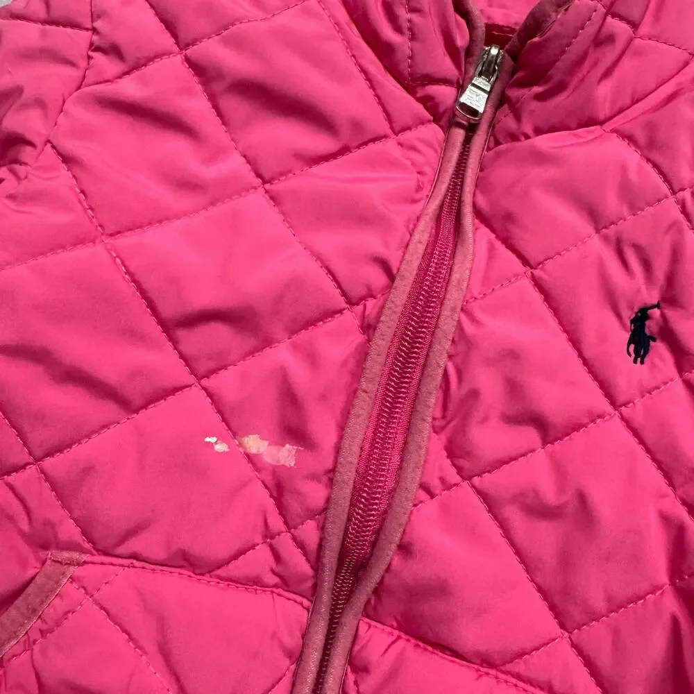 Polo Ralph Lauren Girls Toddler 4/4T Quilted Full Zip Jacket Pink